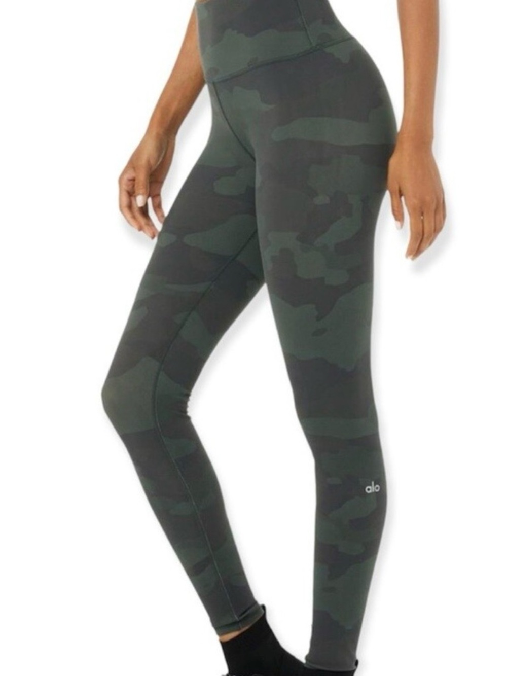 ALO Yoga High-Rise Camo Leggings - Olive & Dark Green